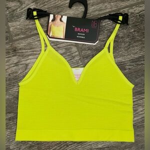 New No Boundaries Seamless Reversible Brami Bra/Cami Size M Citrus Yellow
